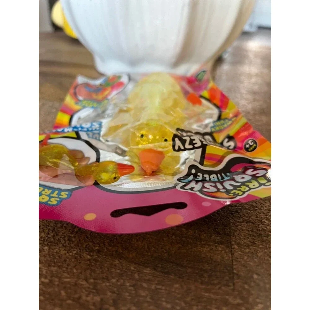Ja-Ru Sqweezy Duck Kids Toy - Yellow  Sparkly Squish